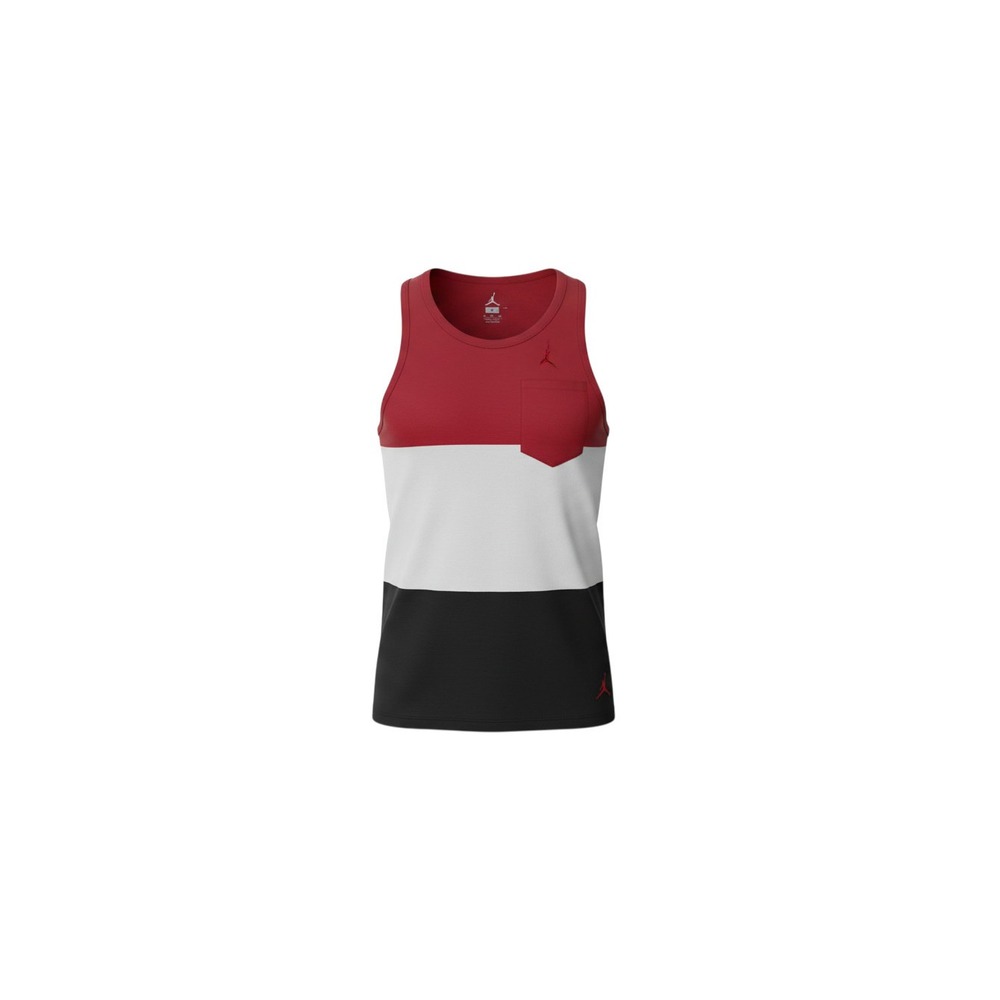 Jordan Tank Top Mens S Red White Black Colorblock Flight Pocket 534756-695